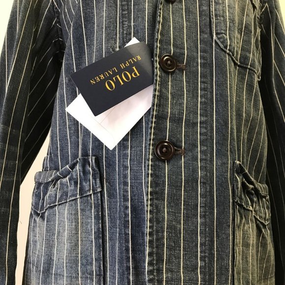 Polo Ralph Lauren Pinstripe Indigo Multi Stripe Jacket - Picture 4 of 5